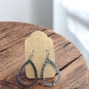 Hammered Metal Teardrop Earrings